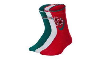 NIKE - Παιδικές κάλτσες σετ των 3 NIKE EVERYDAY CUSH κόκκινες πράσινες λευκές - NIKE - 